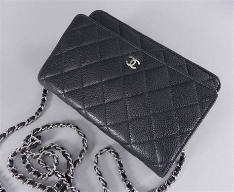 chanel patent black wallet on chain with silver hardware|Wallets on Chain .